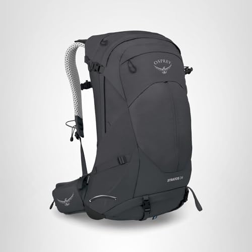 Osprey Stratos 34L bluesign recycled nylon reflects sustainable materials choice.
