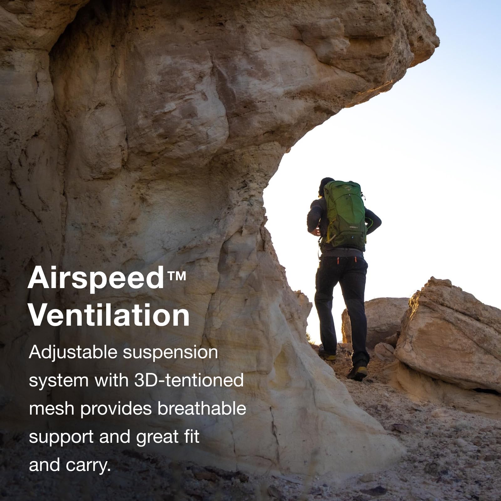 Osprey Stratos 34L torso-adjustment system offers a customizable fit.
