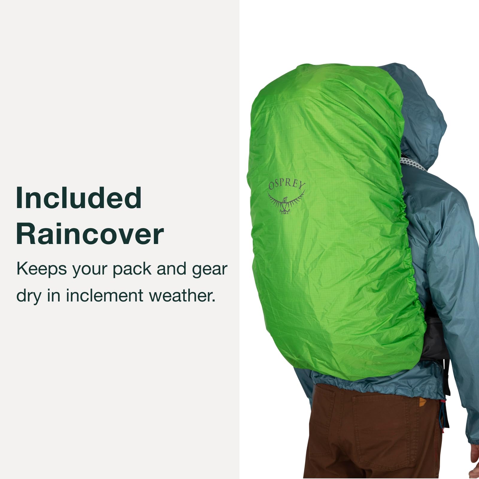 Osprey Stratos 36L raincover included guards gear in sudden showers