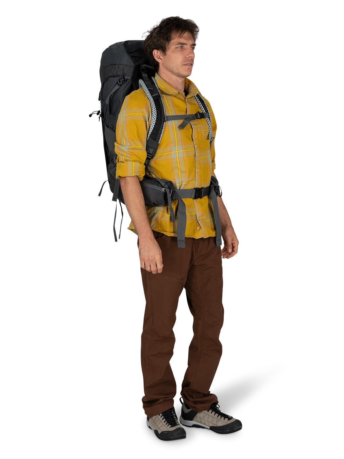Osprey Stratos 44L molded ladder torso adjustment in use.