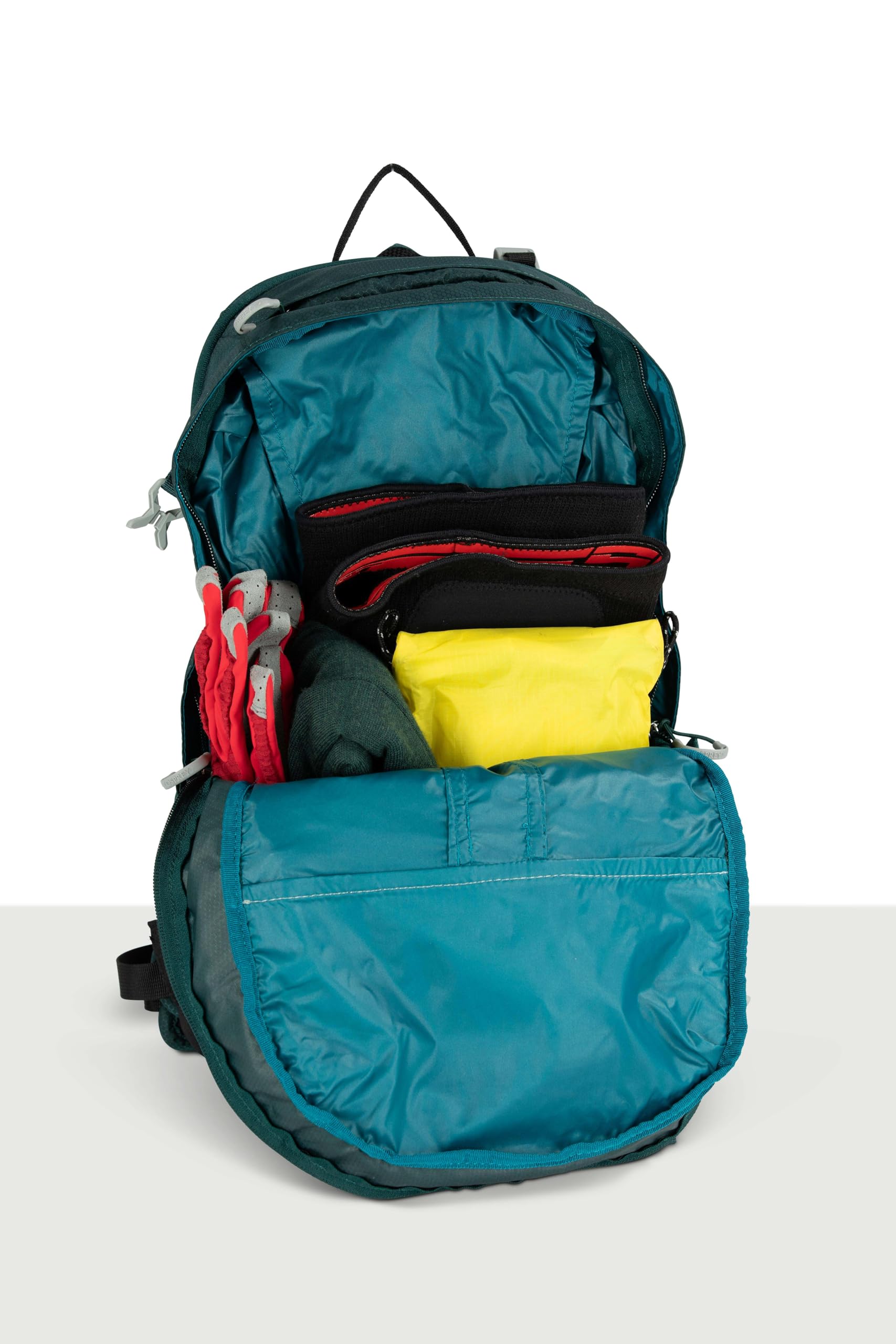 Osprey Sylva 12L base pocket keeps gear organized