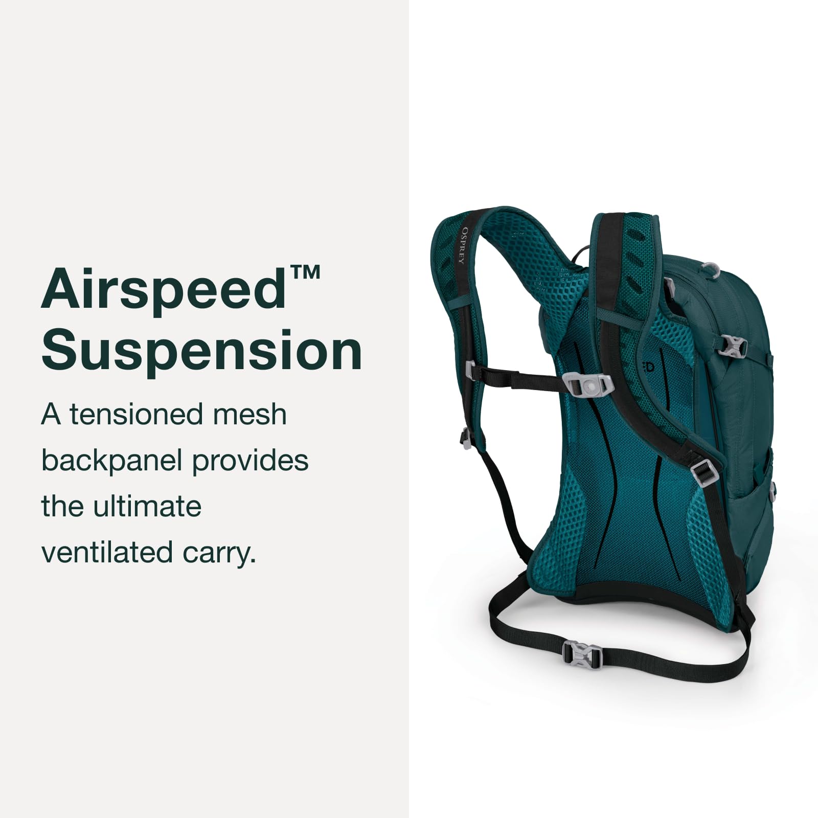Osprey Sylva 12L raincover stored at base for weather readiness