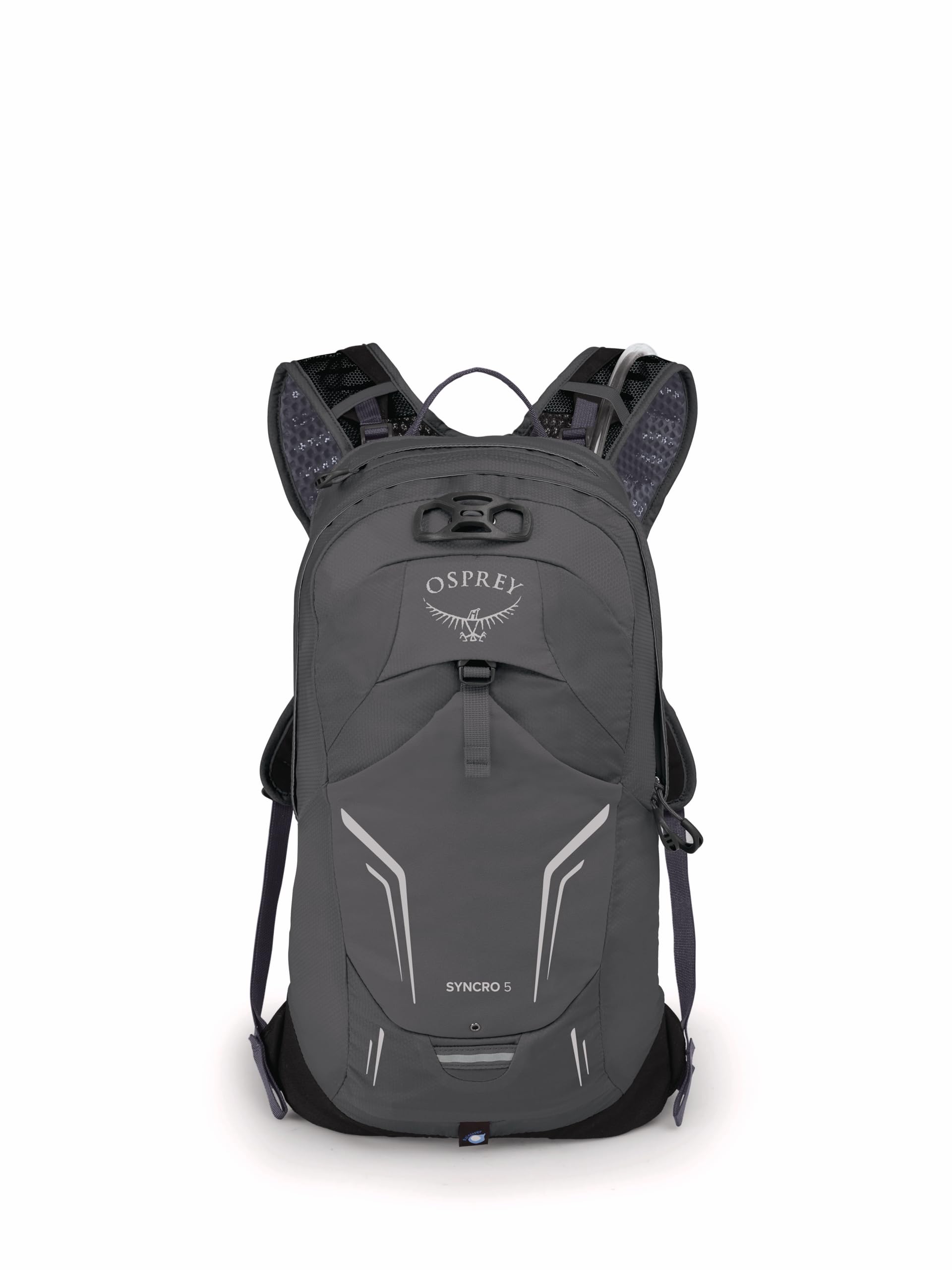 Osprey Syncro 5L coal grey finish blends with urban and trail environments.