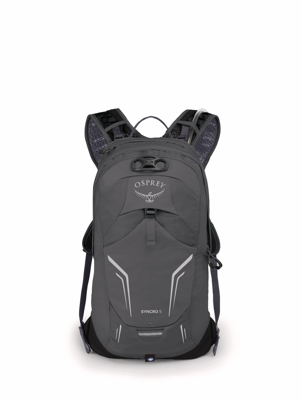 Osprey Syncro 5L coal grey finish blends with urban and trail environments.