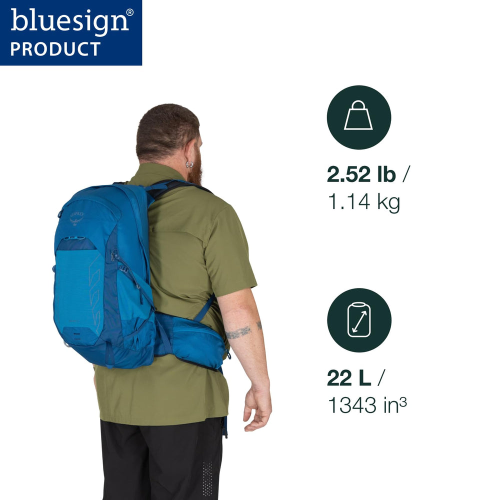 Osprey Talon 22L BioStretch hipbelt provides personalized comfort during hikes.