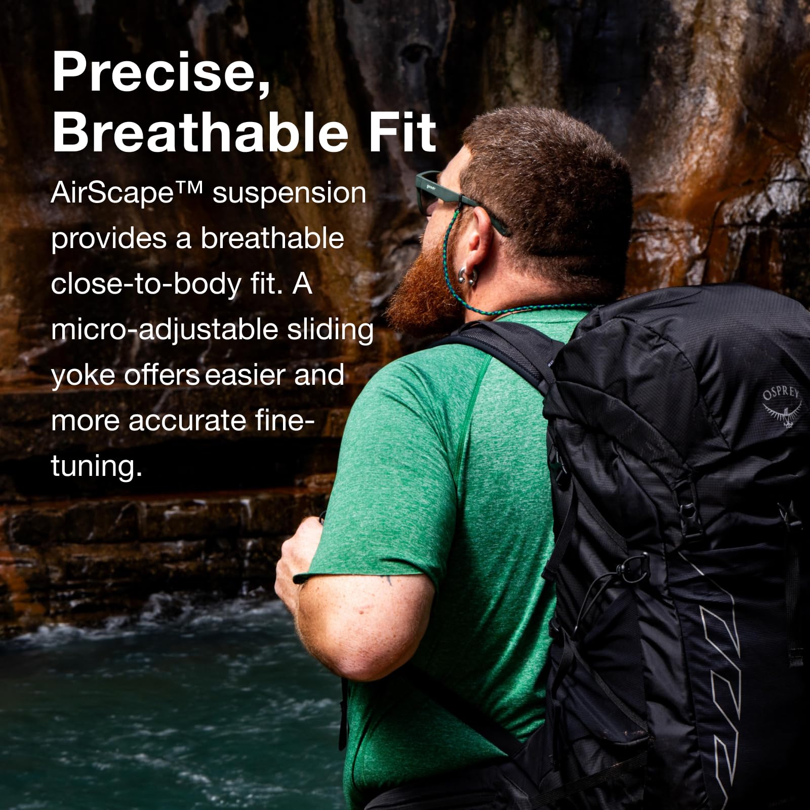 Osprey Talon 22L stretch mesh side pockets hold water bottles securely.