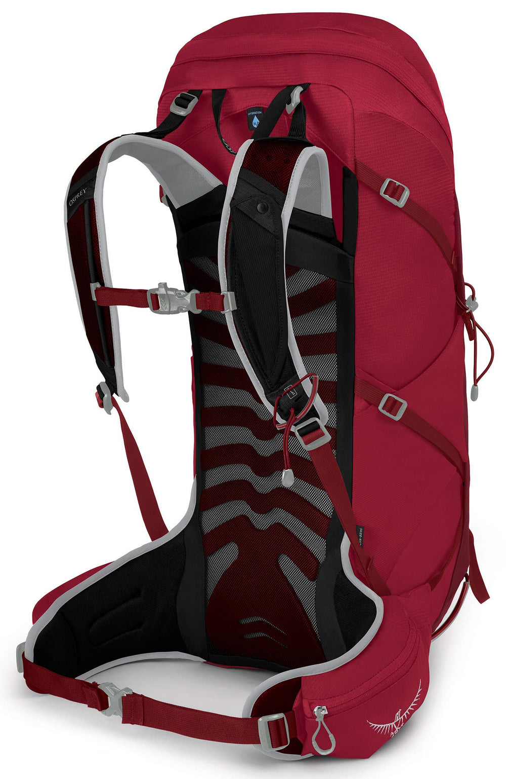 Osprey Talon 36L backpack top-loading opening enables easy gear access on hikes.