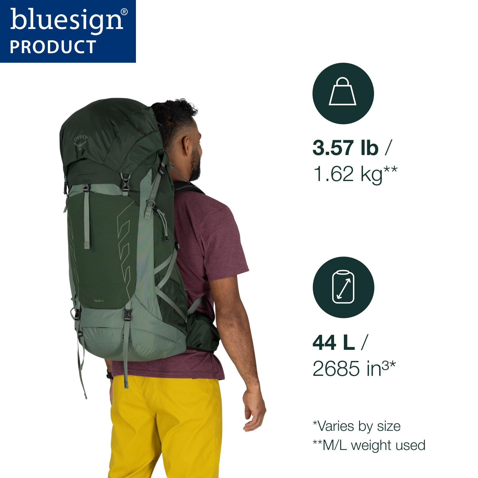 Osprey Talon 44L bio-stretch hipbelt enhances secure, custom fit