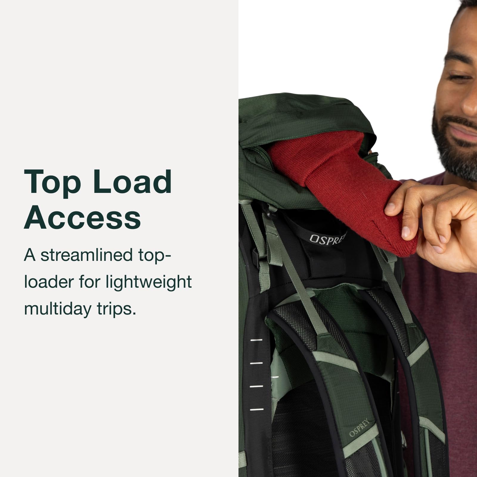 Osprey Talon 44L hydration sleeve supports easy drinking access