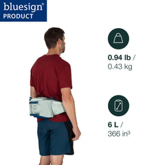 Osprey Talon 6L side view showing dual bottle sleeves for easy hydration during rides.