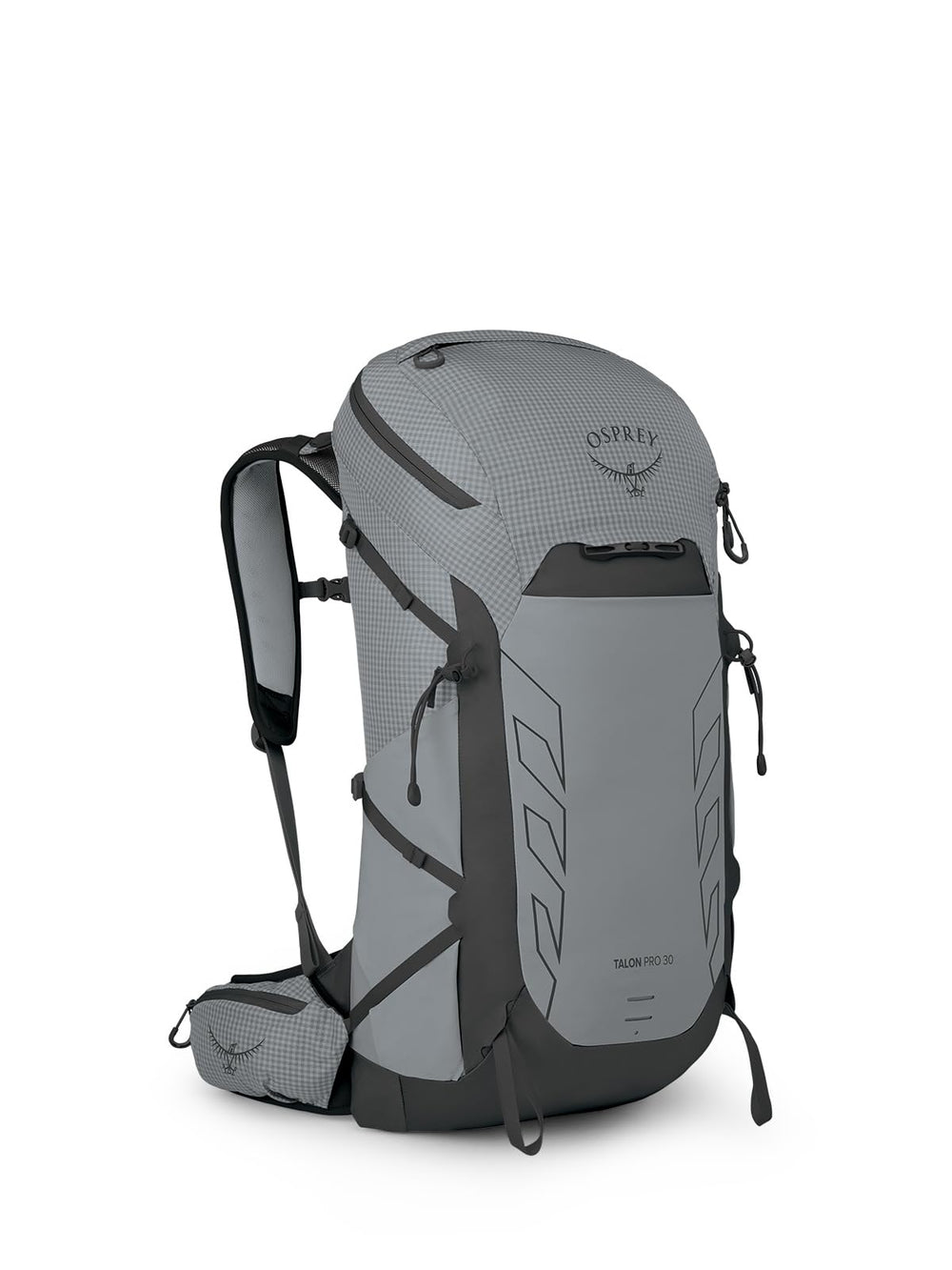 Osprey Talon Pro 30L front pack with quick-access storage for day hikes.