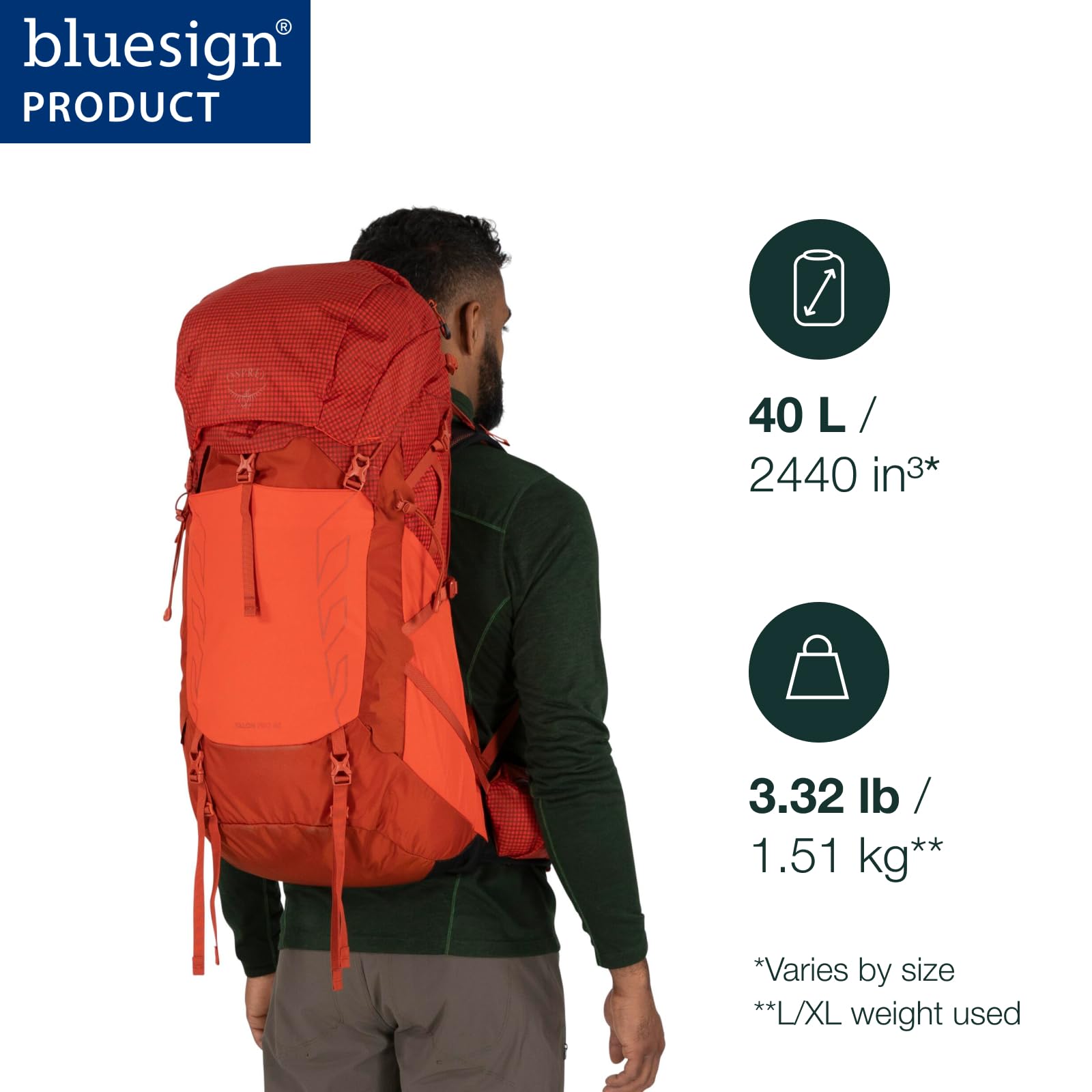 Osprey Talon Pro 40L hipbelt close-up showing supportive load transfer on trail