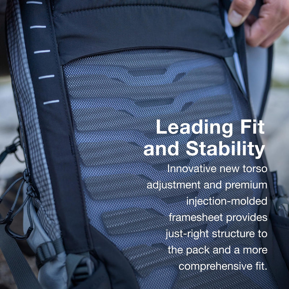 Osprey Talon Pro 40L top-loading design with drawcord closure for fast packing