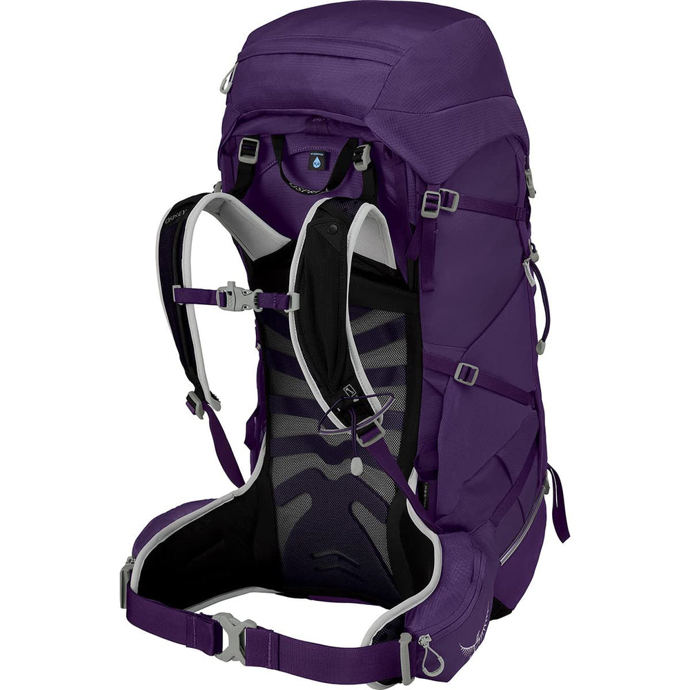 Osprey Tempest 40L side view showing sleeping bag compartment for quick access