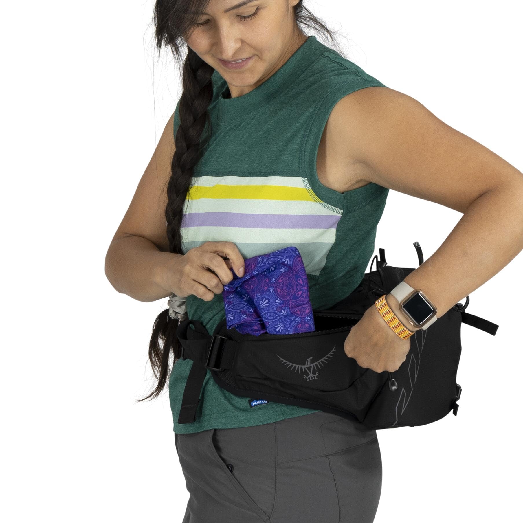 Osprey Tempest 6L eco-friendly bluesign fabrics on display
