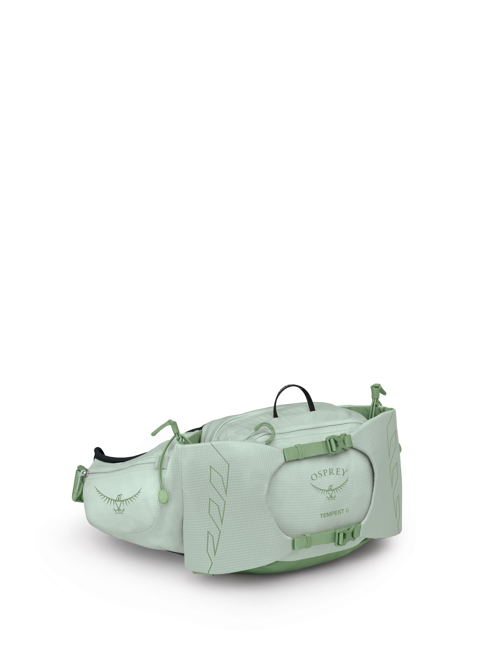 Osprey Tempest 6L front view shows lightweight lumbar pack for easy trail access.