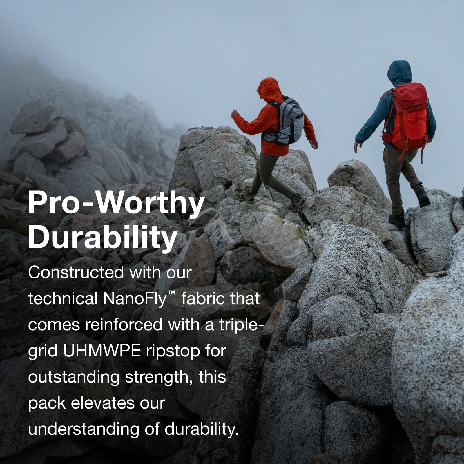 NanoFly fabric close-up on Osprey Tempest Pro 30L showing rugged durability.