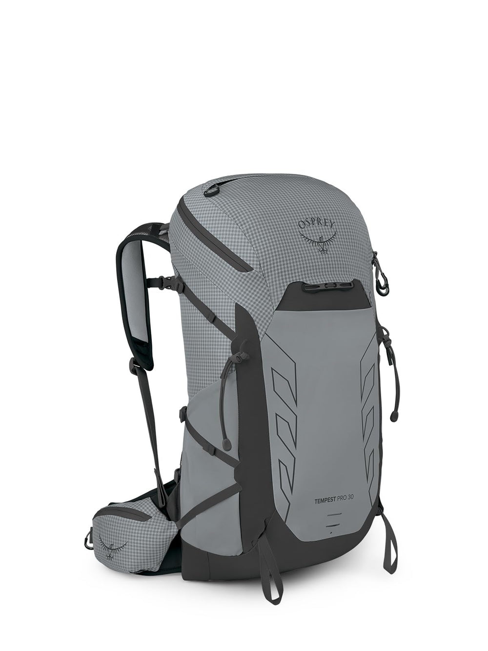 Osprey Tempest Pro 30L front view for easy gear access on rugged trails.