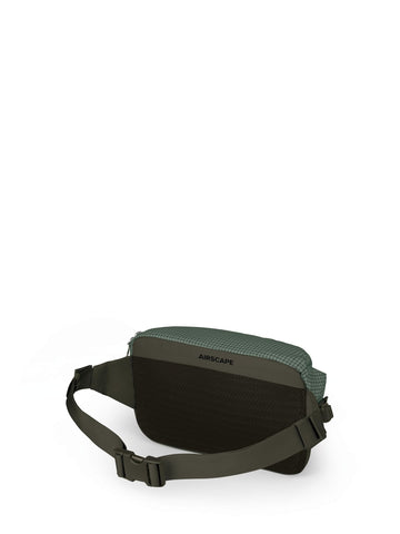 Osprey Transporter Commuter waist pack nanotough fabric close-up shows durable build.