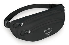 Osprey Ultralight collapsible waist pack folded compact for travel organization and quick access.