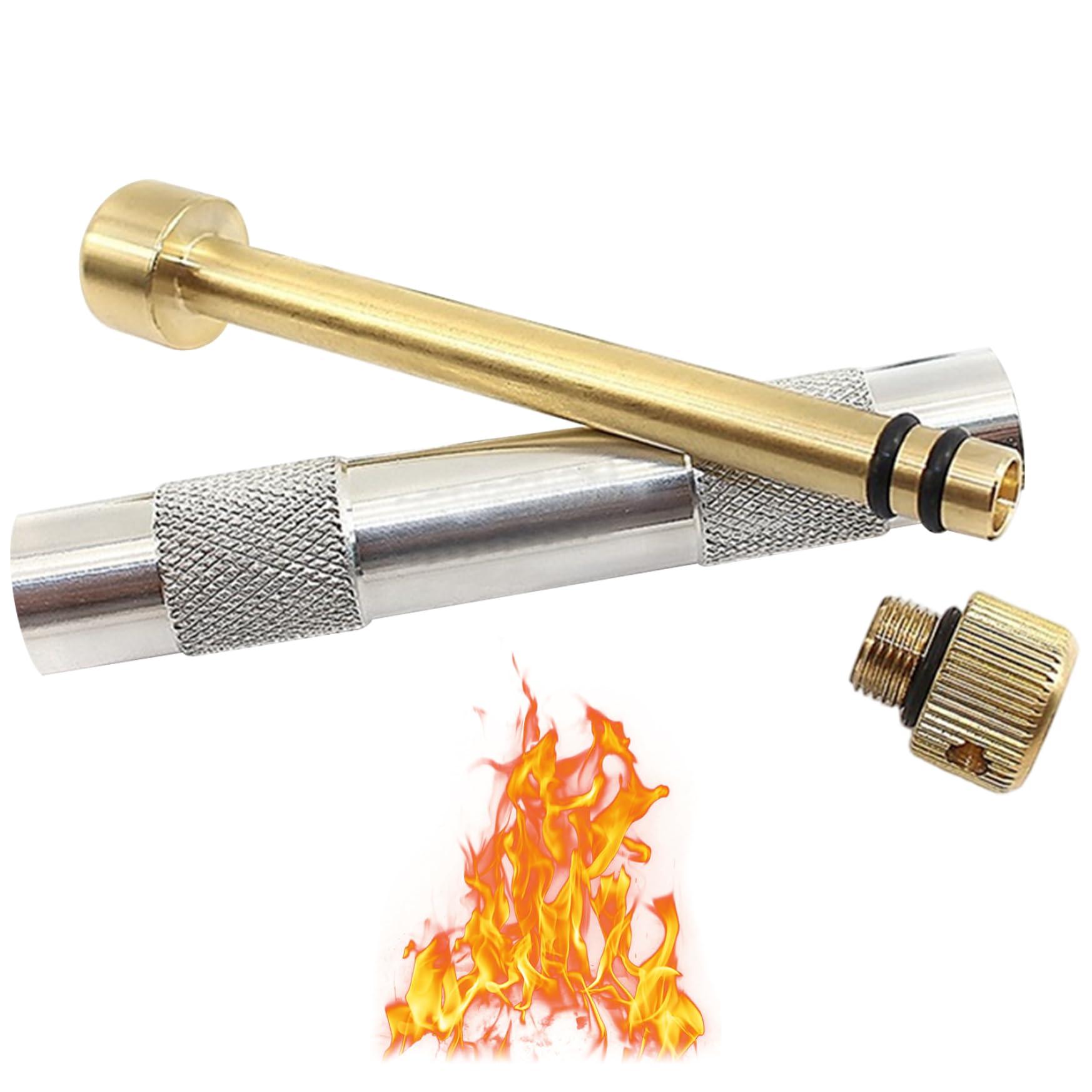 Otbushit Fire Piston in use during camping setup showing reliable fire starting.