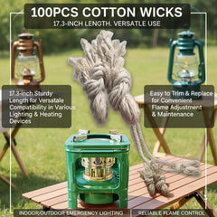 Otbushit oil lamp wick 17.3-inch for clean burning and less soot.