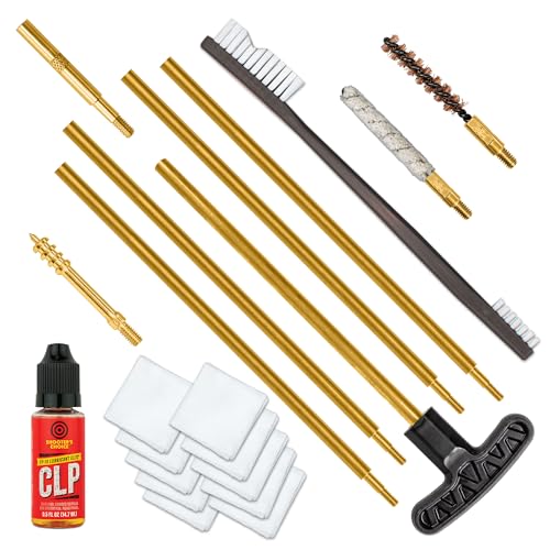 Brass components, bore brush, mop, jag and patches included with Otis kit