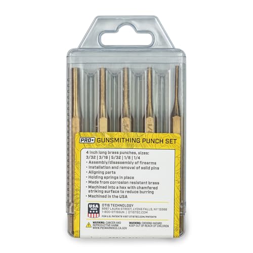 Brass pin punches in sizes 3/32 and 3/16 shown close-up