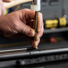 Chamfered striking surface and hex machined brass detail