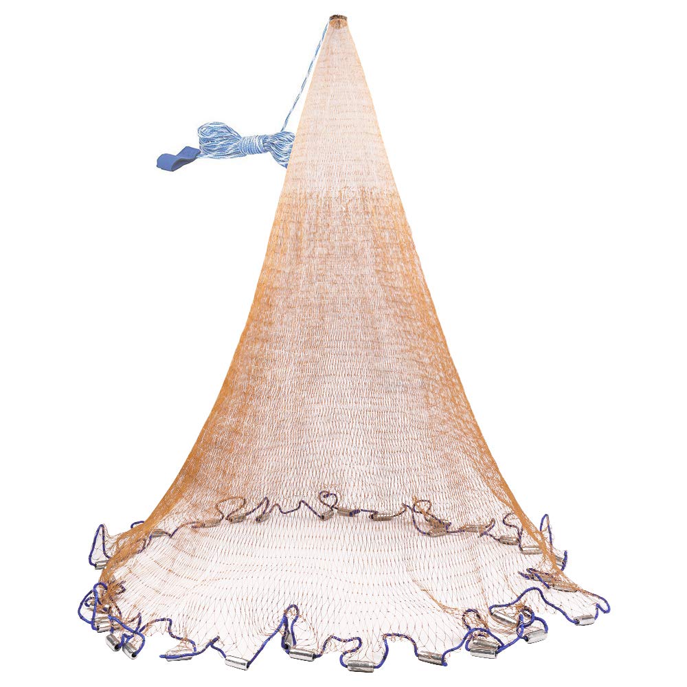 OTOEZ nylon cast net with 0.47 inch mesh for efficient bait catching