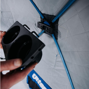 OTTER QA quick-attach system enables rapid setup and easy storage on ice shelters