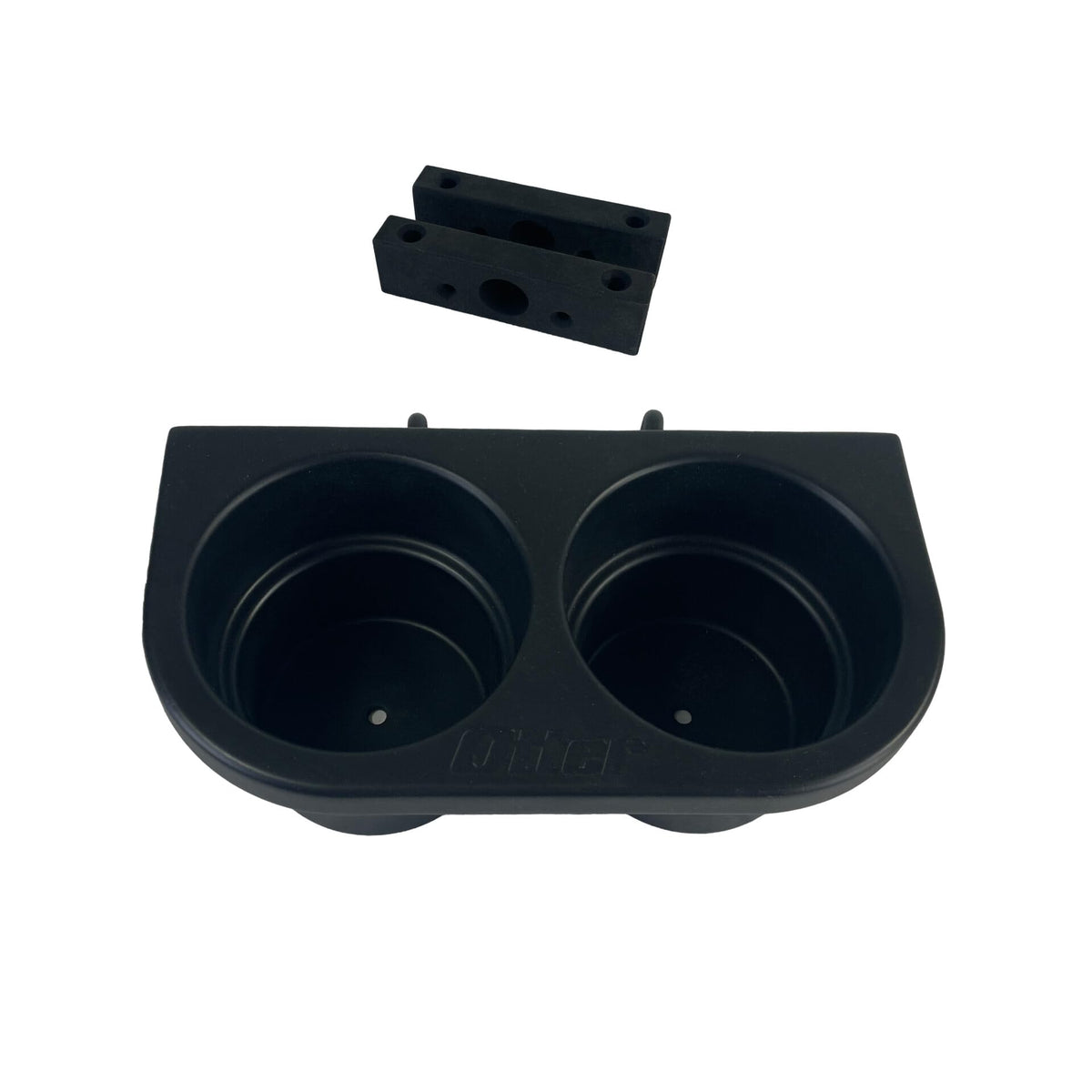 OTTER QA universal cup holder attached to hub house for steady ice fishing beverages