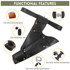 oubert Archery Hip Quiver large capacity stores 15 to 20 arrows for training or competition.
