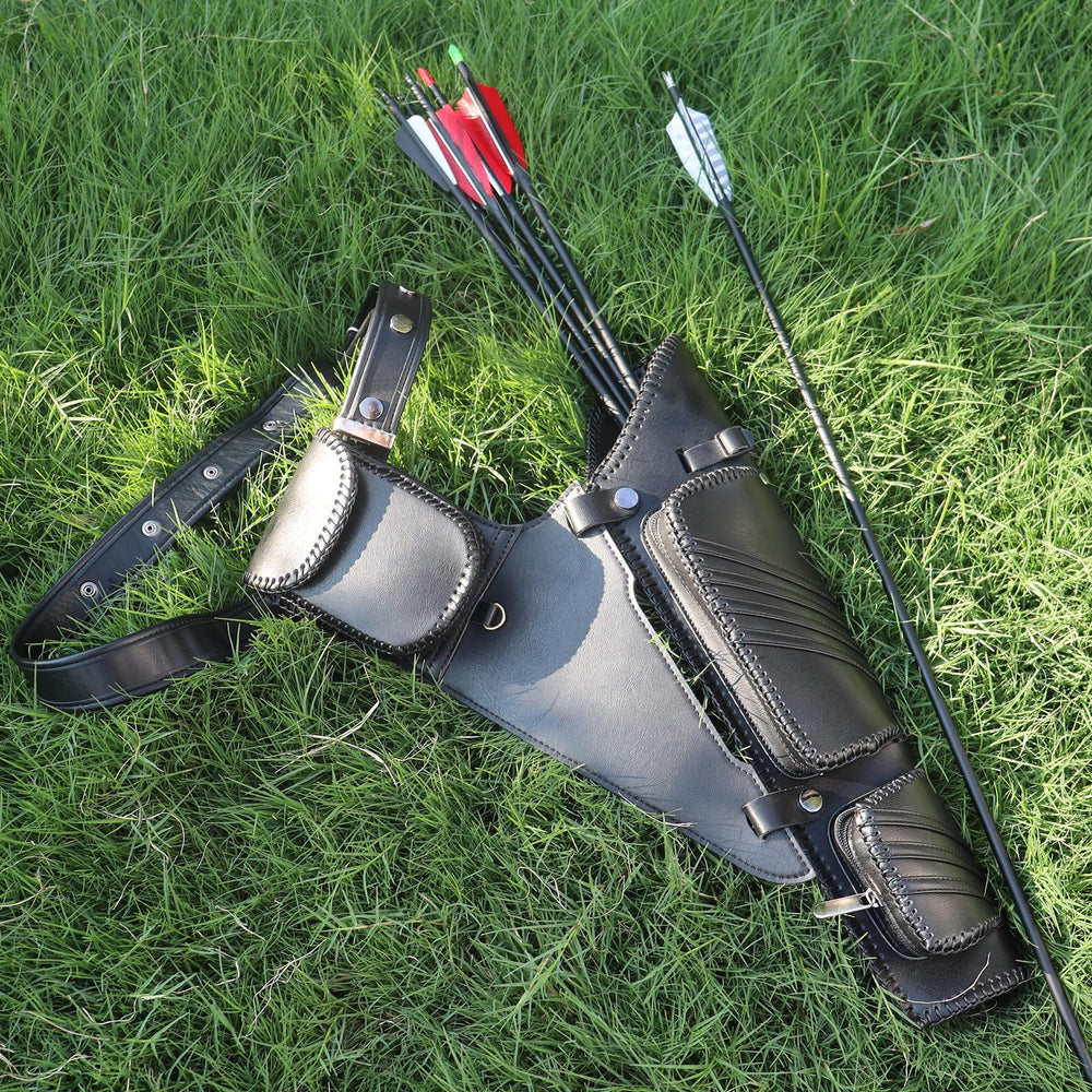 oubert Archery Hip Quiver right handed design with tilted opening for smoother arrow retrieval.