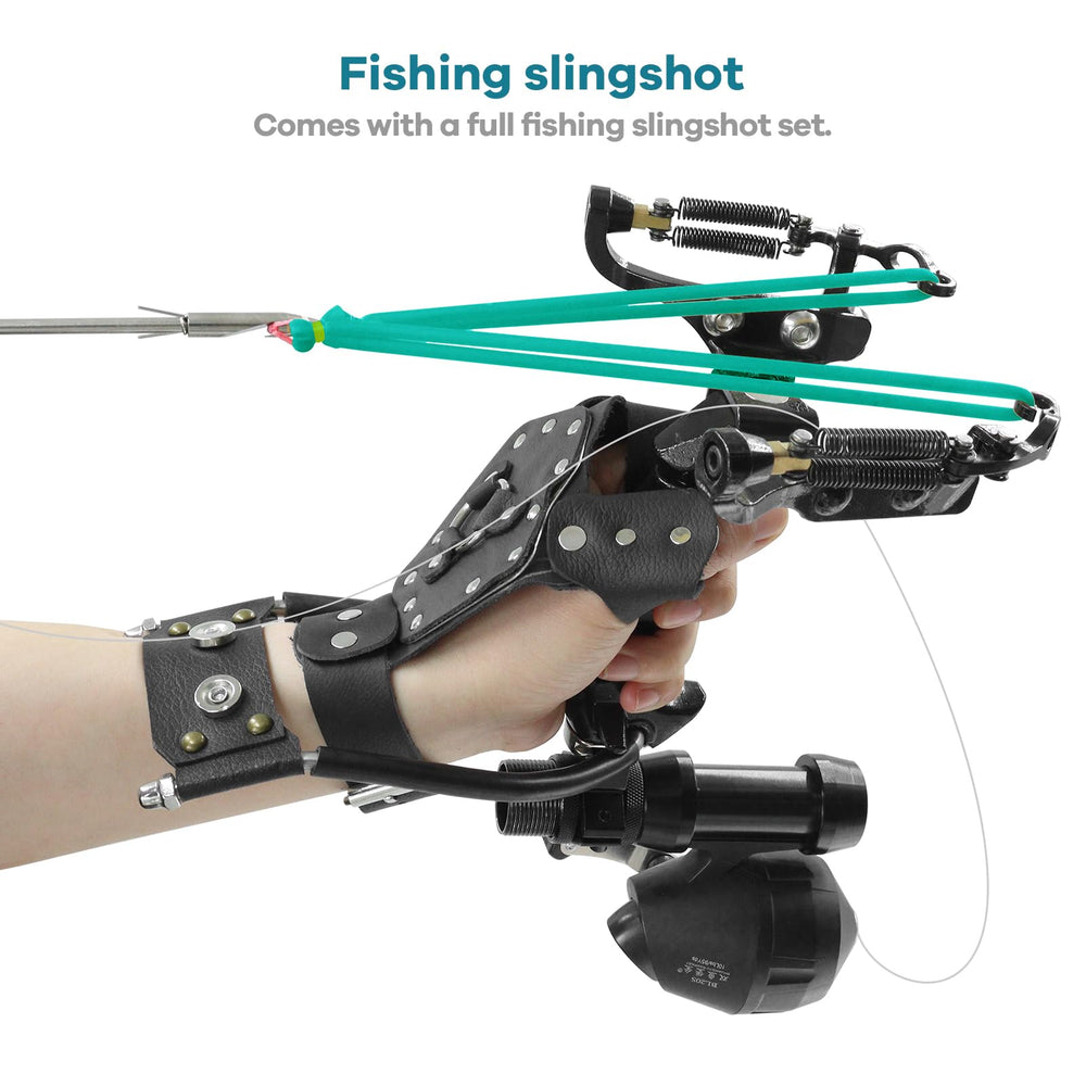 Oubert Slingshot darts for fishing use at water's edge for catching practice.