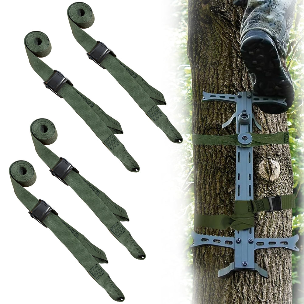Ouffun four-pack hunting straps securing anchor point for tree stands