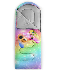 OUIXOTIC Gamepad Sleeping Bag open mat style ideal for picnics and lounging.