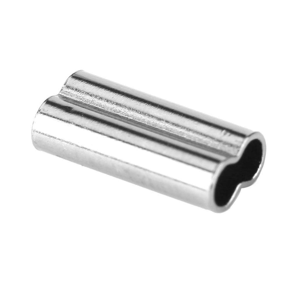OUKENS copper double-barrel crimp sleeve for durable wire leader connections.