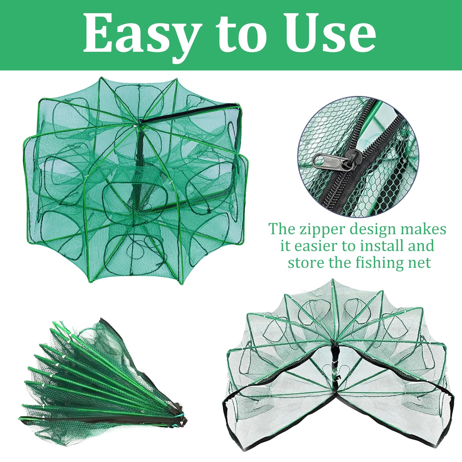 Durable nylon and steel wire frame construction of Oungy traps