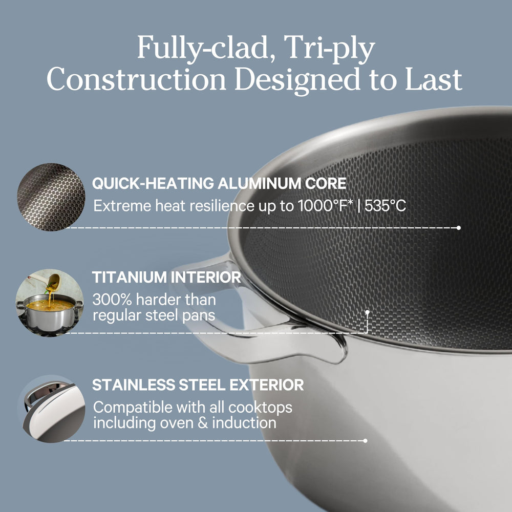 Our Place Titanium Perfect Pot Pro oven-safe design up to 1000°F.