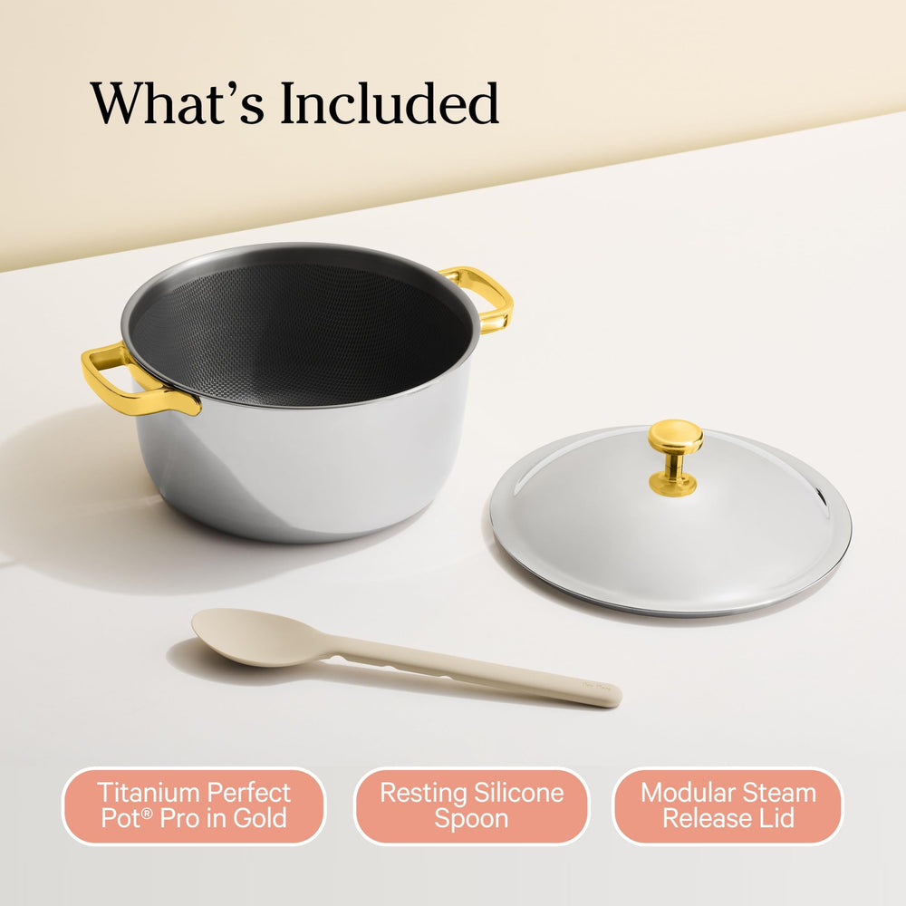 Our Place Titanium Perfect Pot Pro is dishwasher safe for easy cleanup.