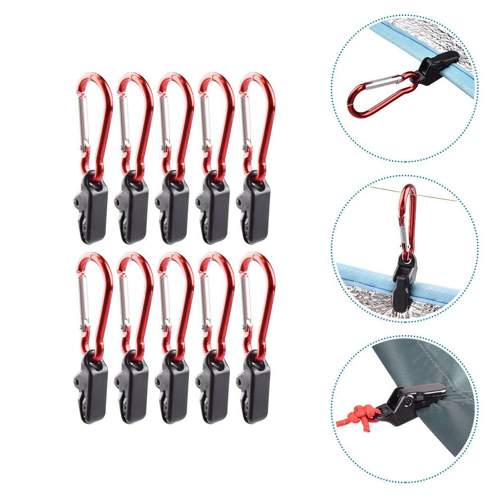 Outanaya tarp clips come in a ten-pack with carabiner locks.