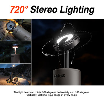 Outask camping-lantern-magnetic-tripod for quick hands-free mounting