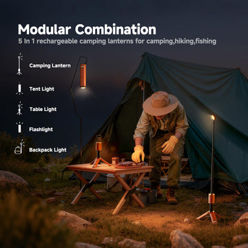 Outask camping light with 720° rotation for full campsite illumination