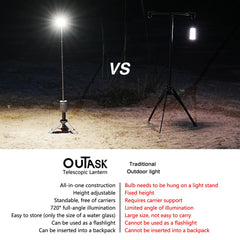 Outask camping-light durable waterproof construction withstands rain