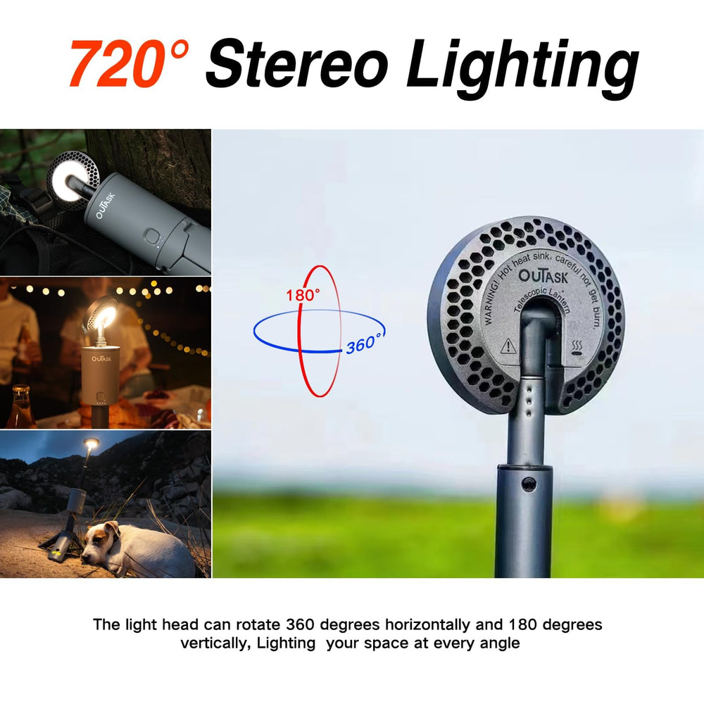 Outask camping-light magnetic tripod for hands-free mounting