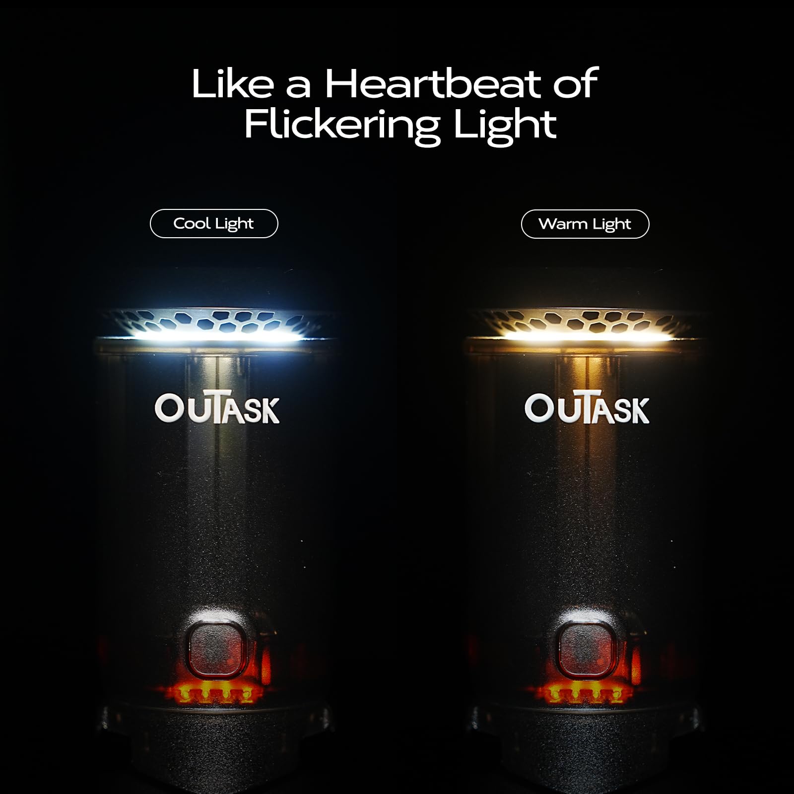 Outask camping light demonstrates 720-degree rotation for full-room illumination