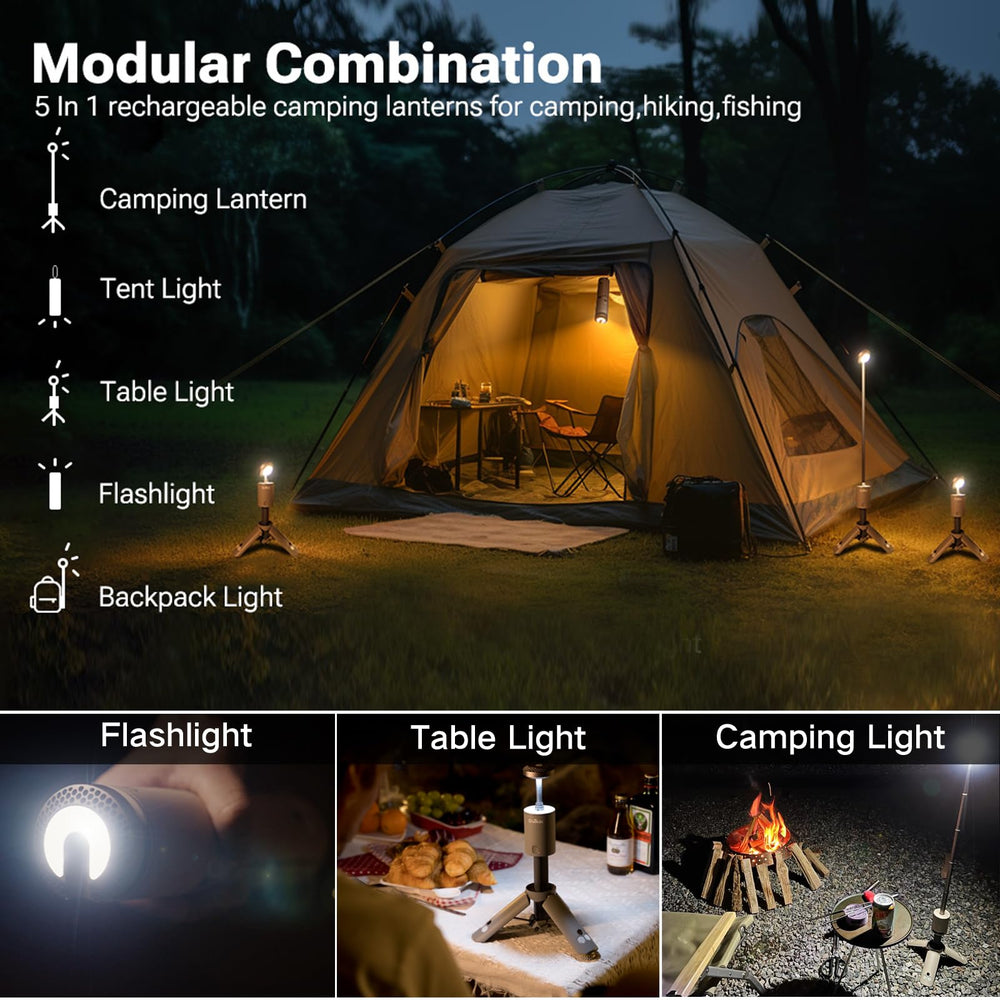 Outask camping-light 720-degree rotation for complete coverage