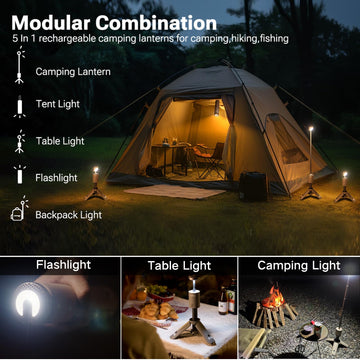 Outask rotation 720 camping light demonstrates a fully swiveling head for flexible corners.
