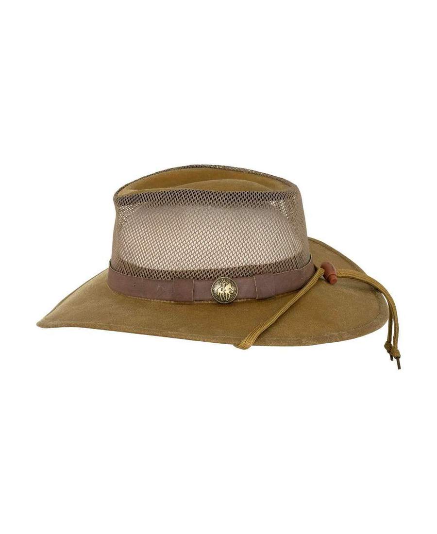 Outback Trading Company Kodiak mesh hat Field Tan side vents promote airflow on boat trips.